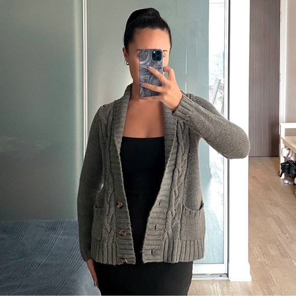 Zara Grey Grandpa Cardigan (S) - Picture 1 of 3